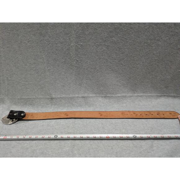 Vintage Black Leather Belt Embossed Pattern Floral Silver Blue Buckle‎ Betty 28" - Picture 6 of 9